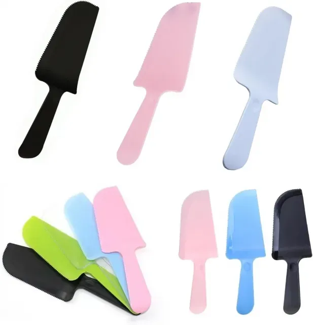 TorSor 20 Pack Disposable Cake Cutter Slicer Plastic Serrated Cutting Knife Server Spatula Knives Serving Utensils for Pie Pizza Pastry Dessert Bakery