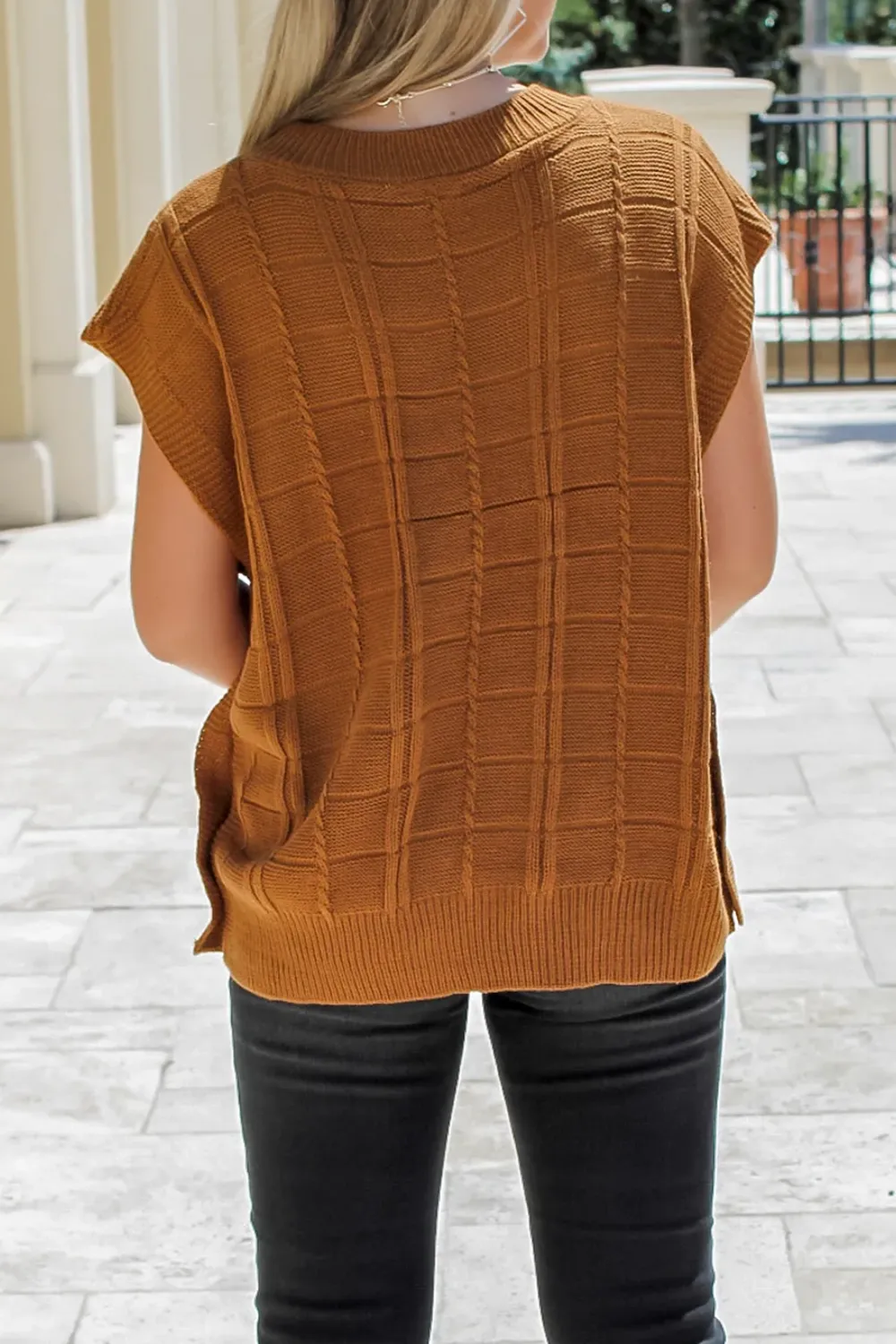 Brown Waffle Sweater