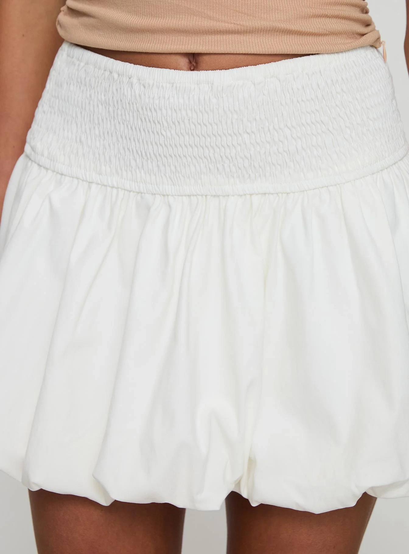 Neddy Bubble Hem Mini Skirt White