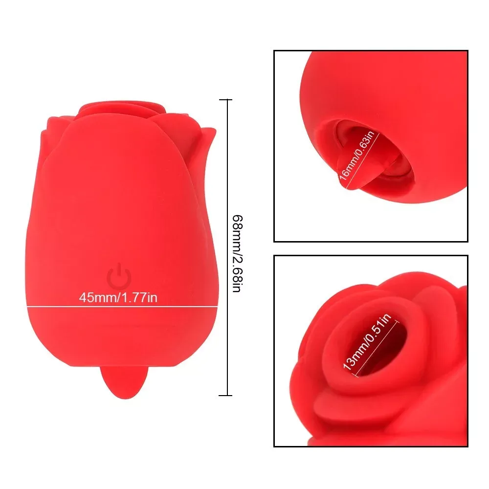 Rose Shape Sucking Licking Vibrator Clitoral G-spot Sex Toy for Women Waterproof