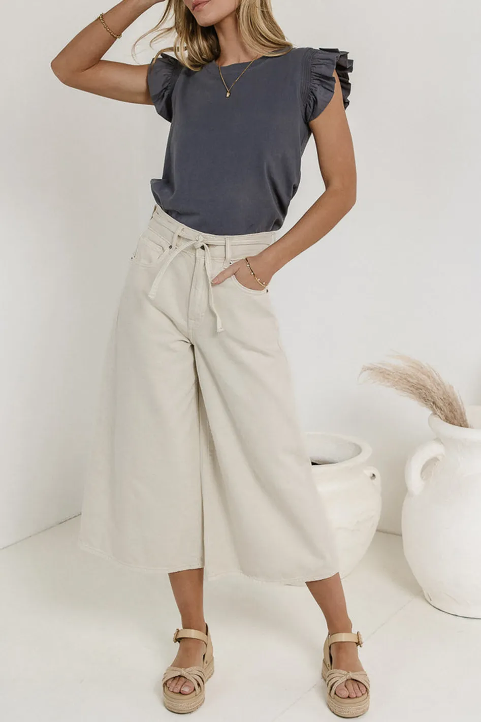 BRUCE CULOTTES IN CREAM