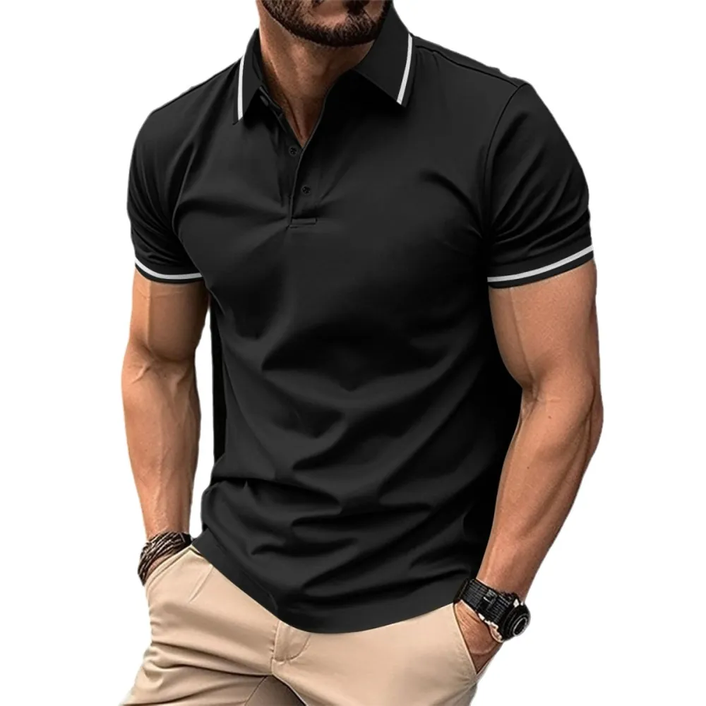 🔥Black Friday Sale 60% OFF🔥 - Men Striped Trim Comfy Breathable Polo Shirt