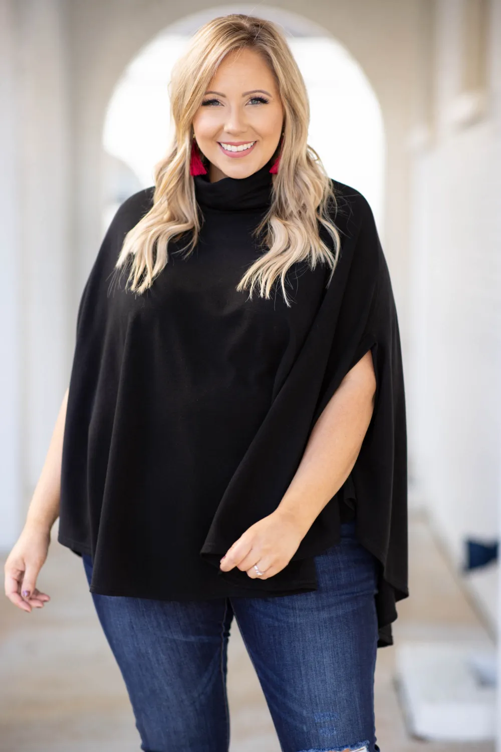 Gracious Love Poncho, Black