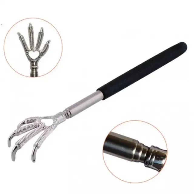 Adjustable Convenient Black Eagle Claw Telescopic Ultimate Stainless Steel Massager Back Scratcher Gift Color send in random