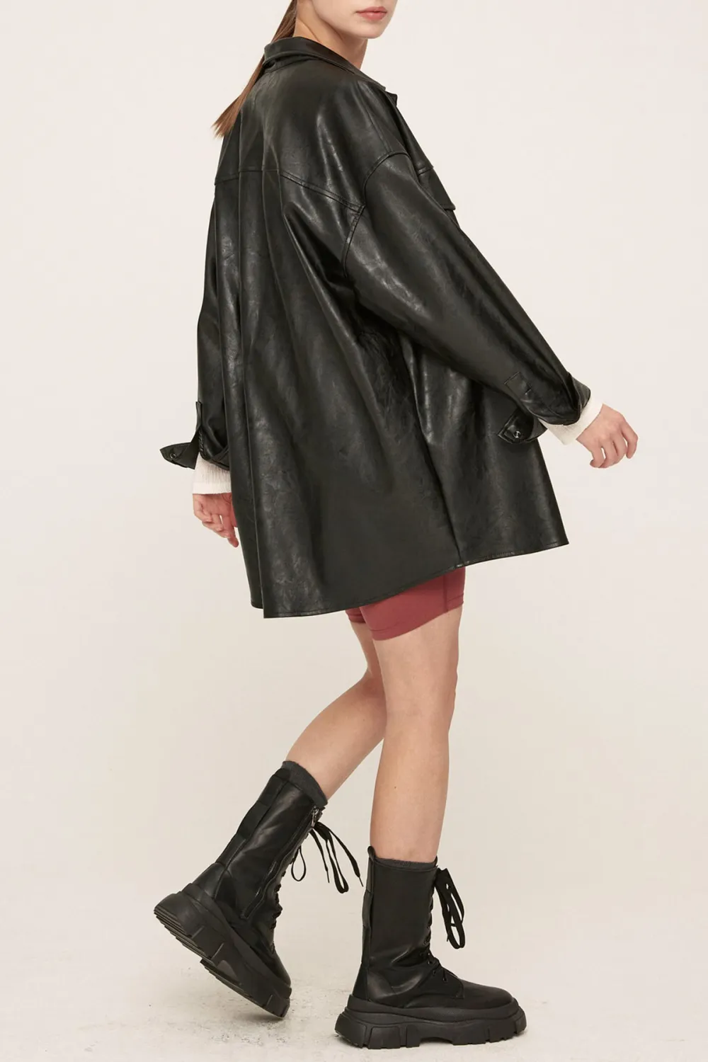 Mia Pleather Oversized Jacket