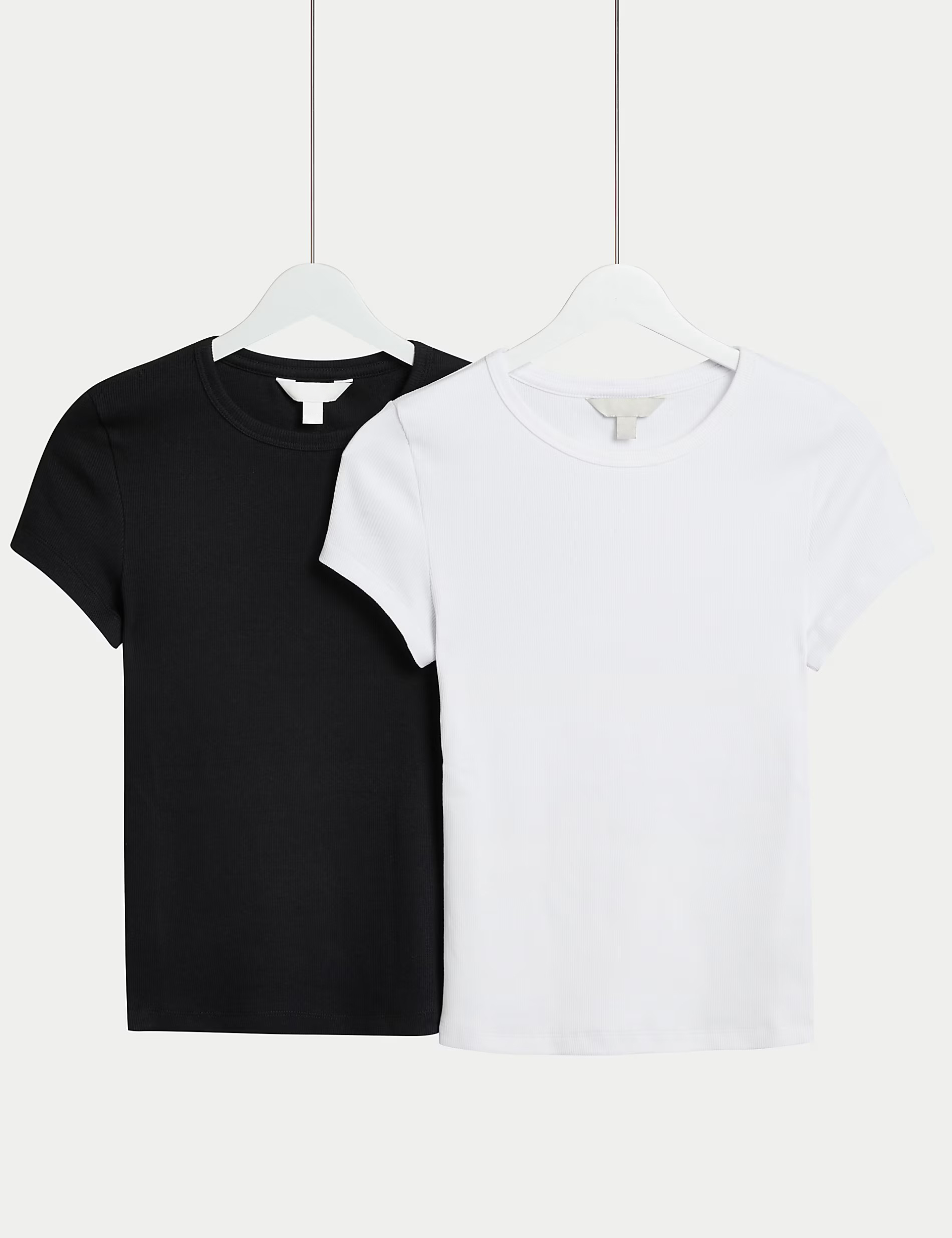 2pk Cotton Rich Slim Ribbed T-Shirts