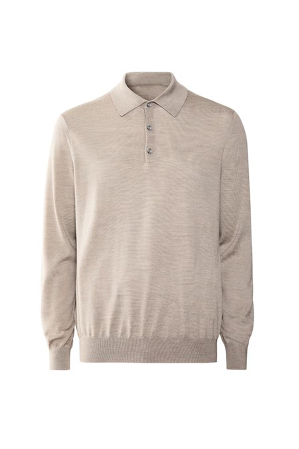 100% merino wool long- sleeved polo shirt