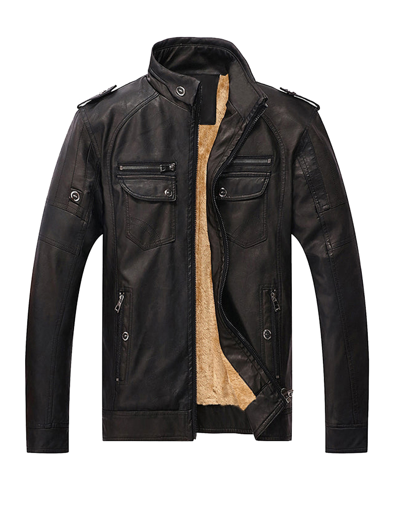 Men's Casual Oversized Outdoor Leather Jacket Coat