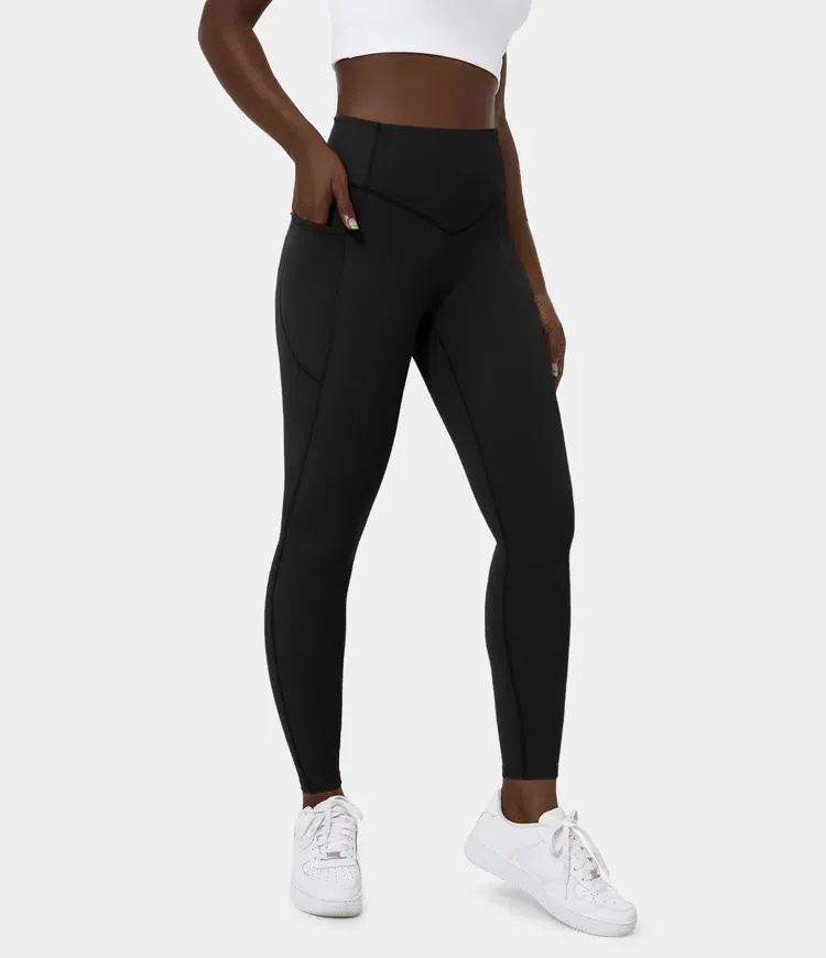 SoCinched High Waisted Tummy Control Side Pocket Shaping Training Leggings