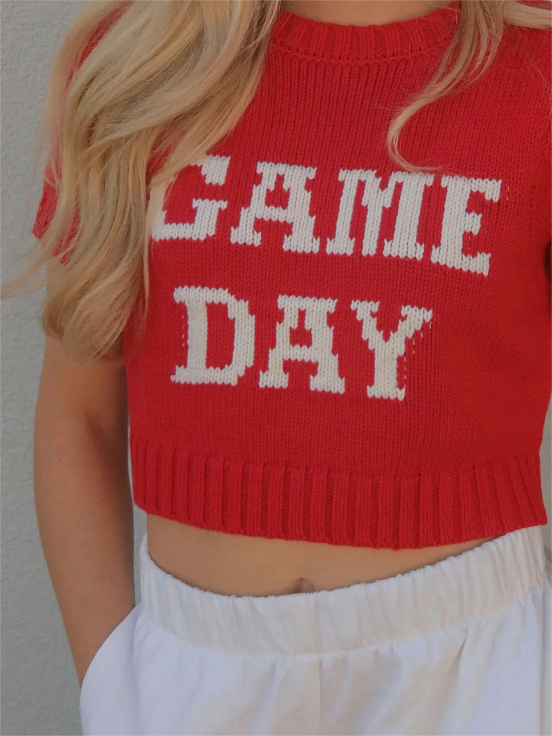 Game Day Cropped Sweater Top