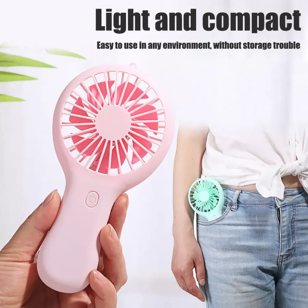 USB Colorful Portable Handheld Fan Low Noise Multi-function Mini Wind Power Ultra-Quiet And Convenient Student Office