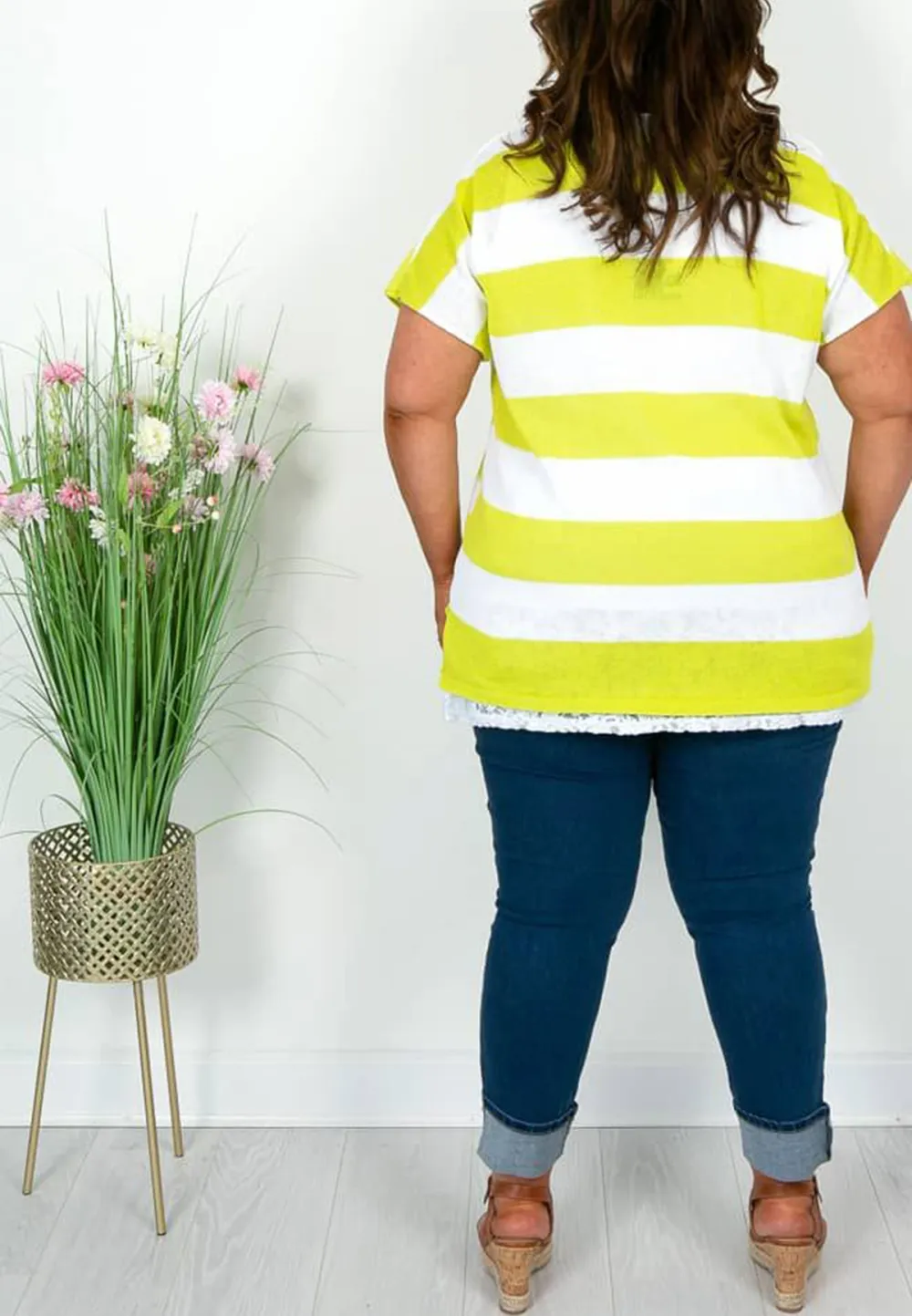 Yellow and White Stripe Knit