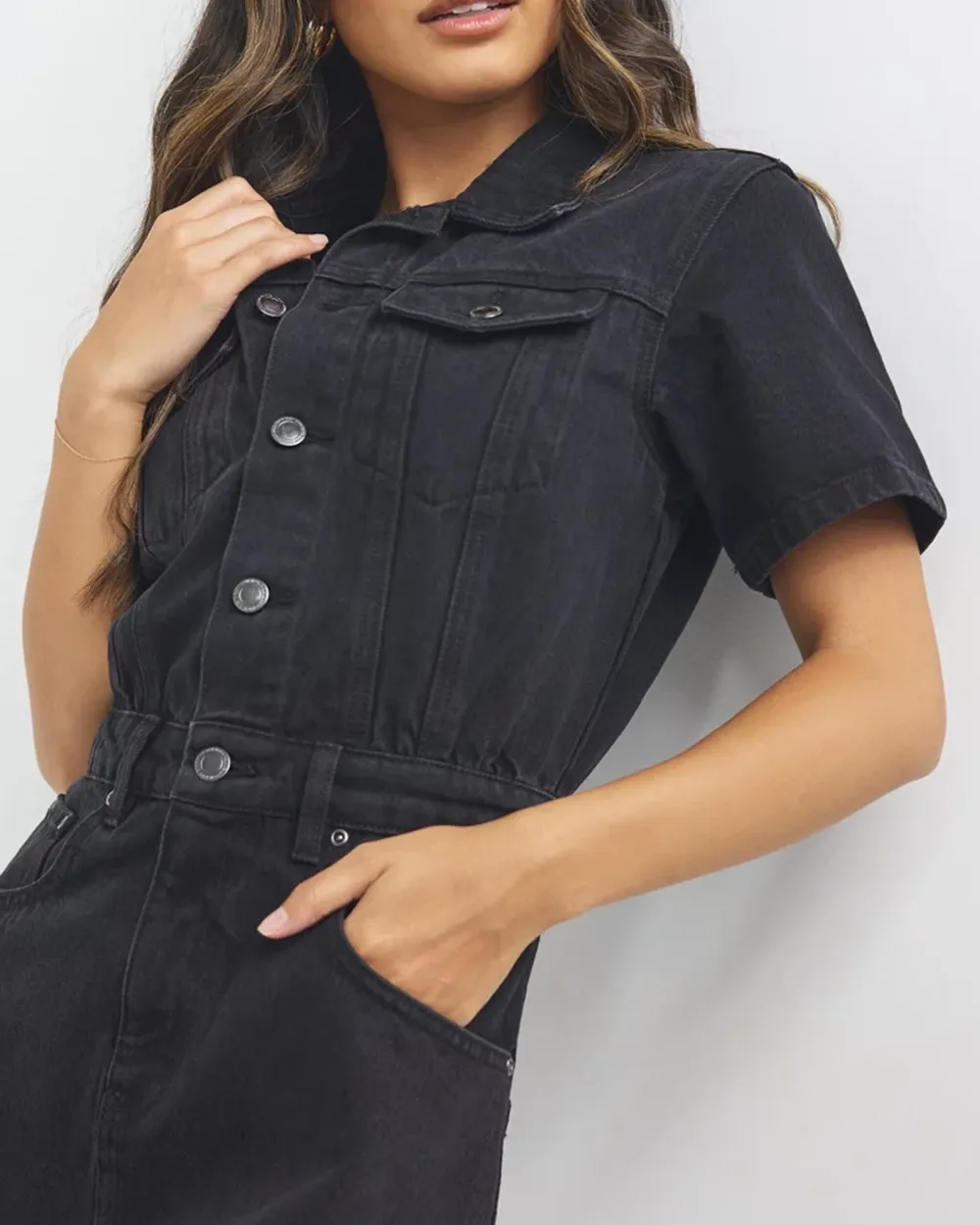 Latest Campaign Denim Longsleeve Mini Dress