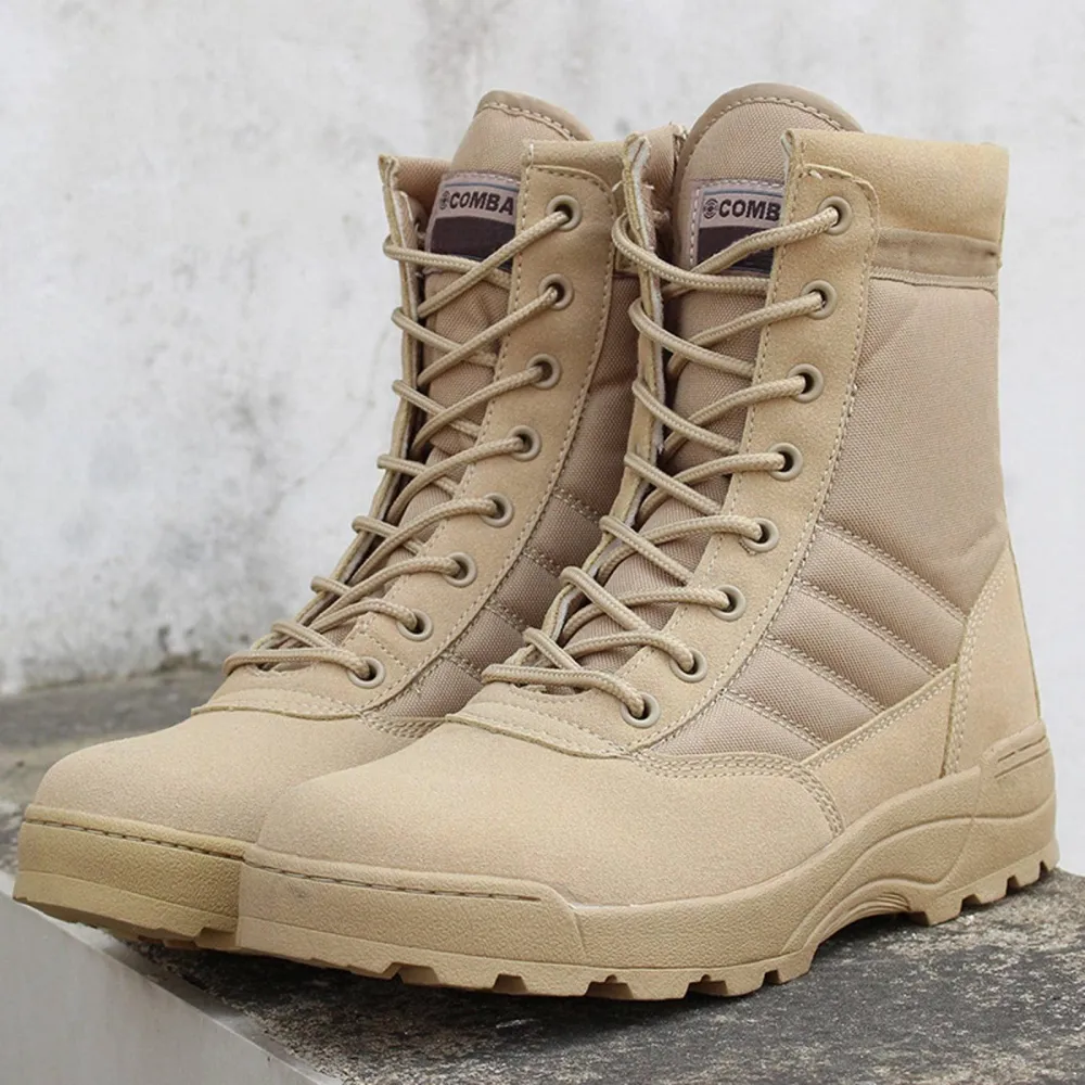 Men Waterproof Steel Toe Work Boots Non-Slip Hiking Boots Tactical Boots