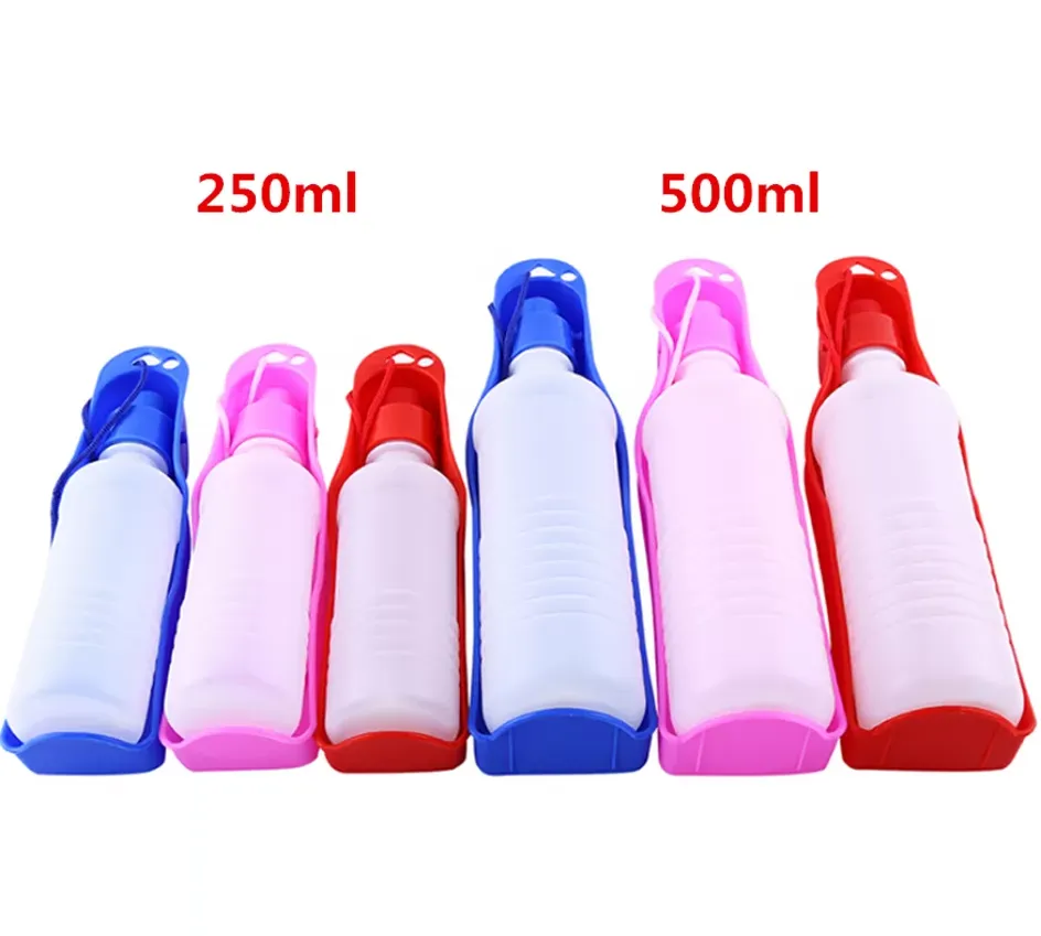 250/500 ML Pet Dispenser Portable Dog Travel Water Bottle Foldable Outdoor Pet Puppy Bowl Dog Cat Drinking Water Feeder