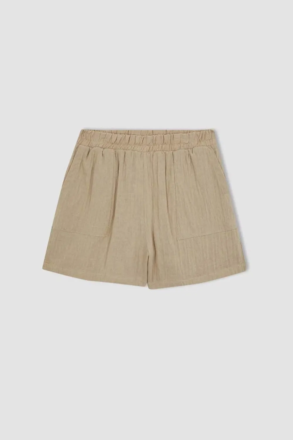 Regular Fit Muslin Normal Waist Shorts