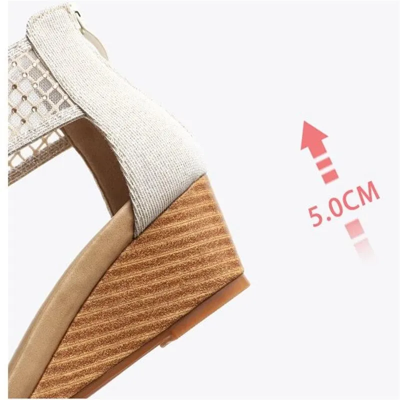 Cilool Elegant Lace Mesh Shoes Women Sandals