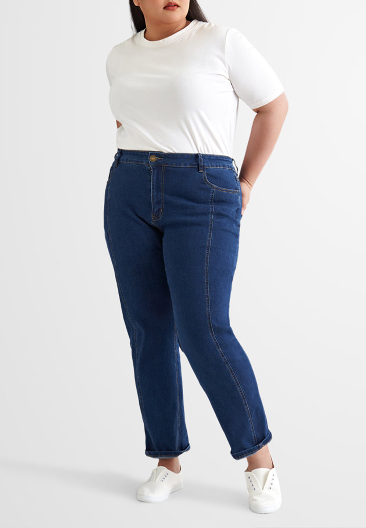 Slim Cut Side Seams Jeans