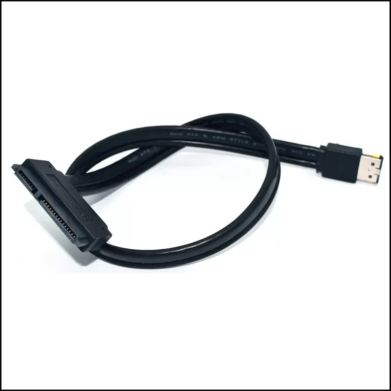 50CM New Dual Power eSATA USB 12V 5V Combo to 22Pin 7+15 SATA USB Hard Disk Cable