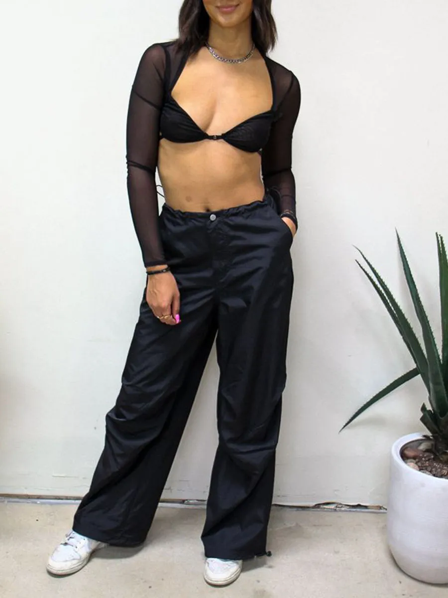 High Waist Parachute Pants