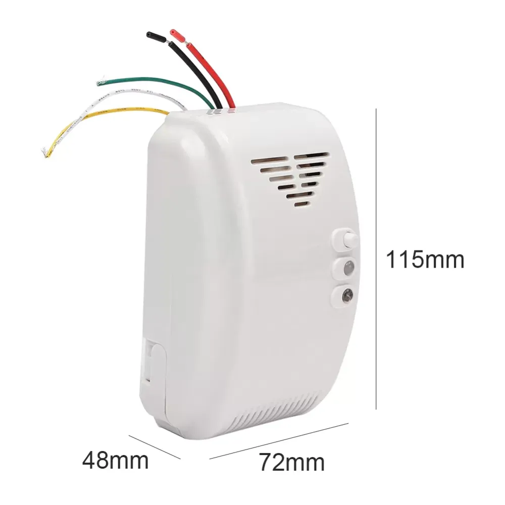 12V Wall-Mounted Gas Detectors Alarm Sound Light Warn Propane Butane LPG Sensor for Household Bedroom Protection