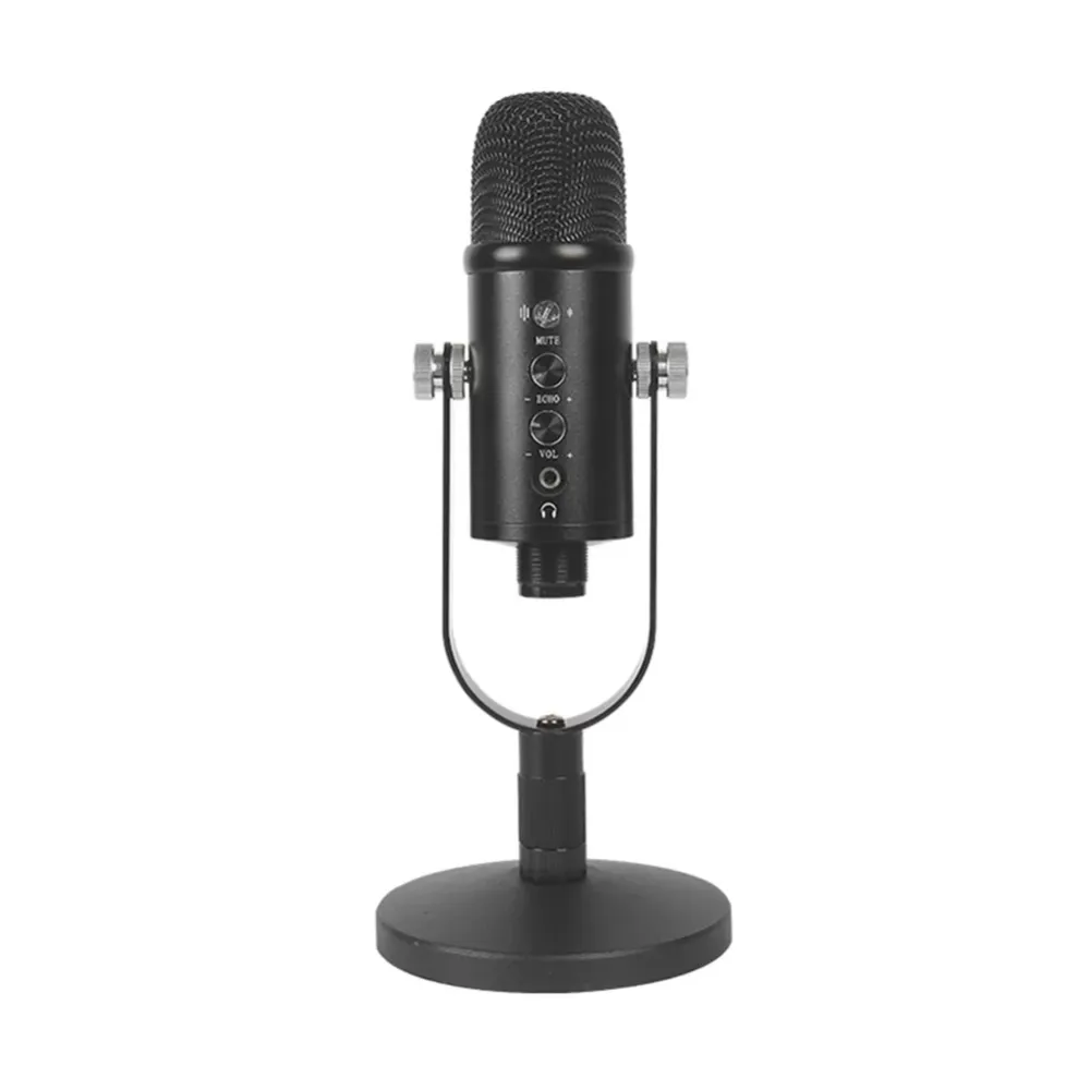 USB Microphone Kit PC Streaming Condenser Mic with Stand Boom Arm Blowout preventer,360°Rotating bracket, one button mute