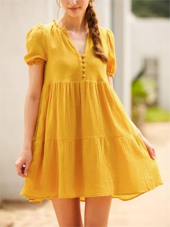 Sunshine Serenade Babydoll Dress