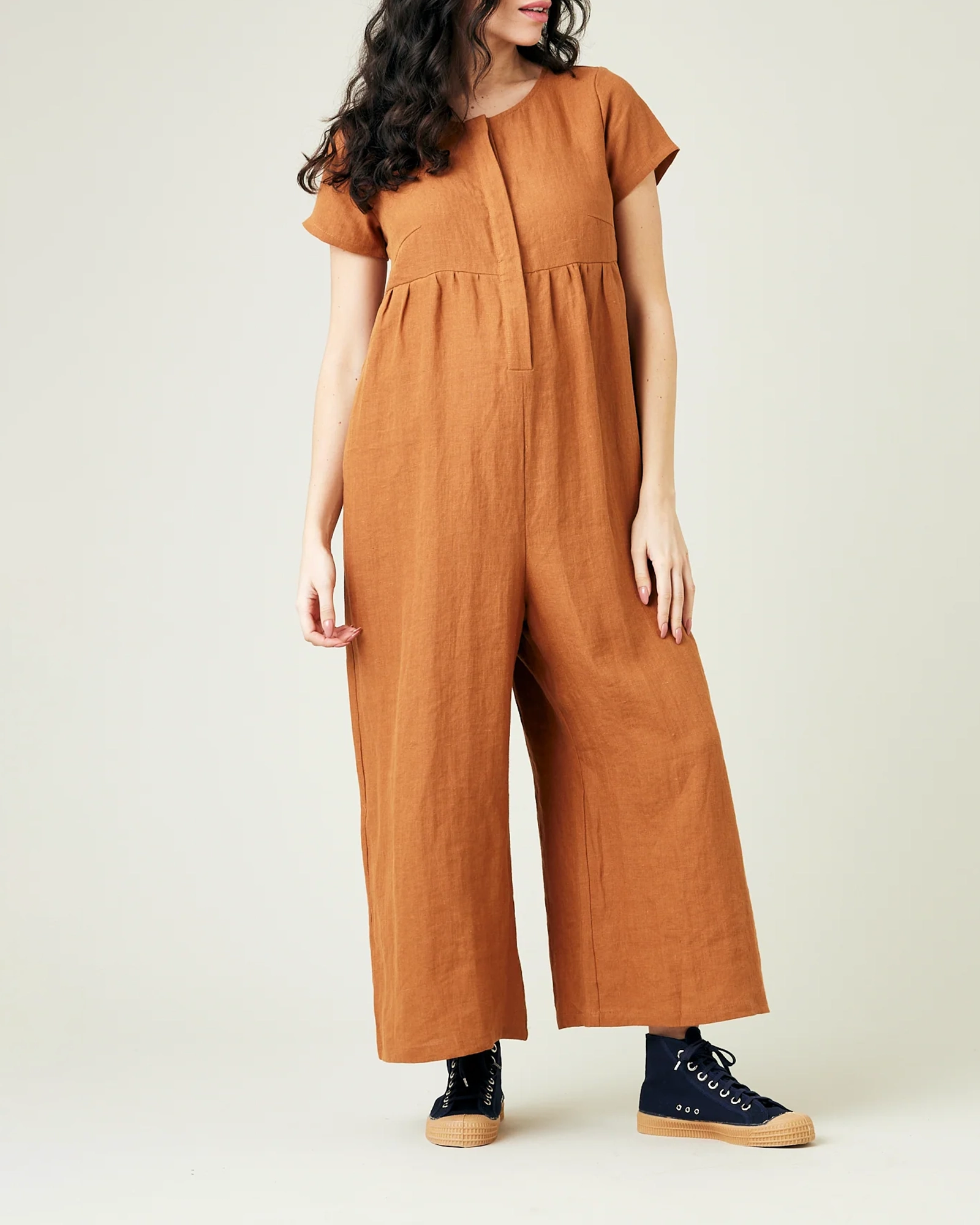 RUST LINEN JUMPSUIT