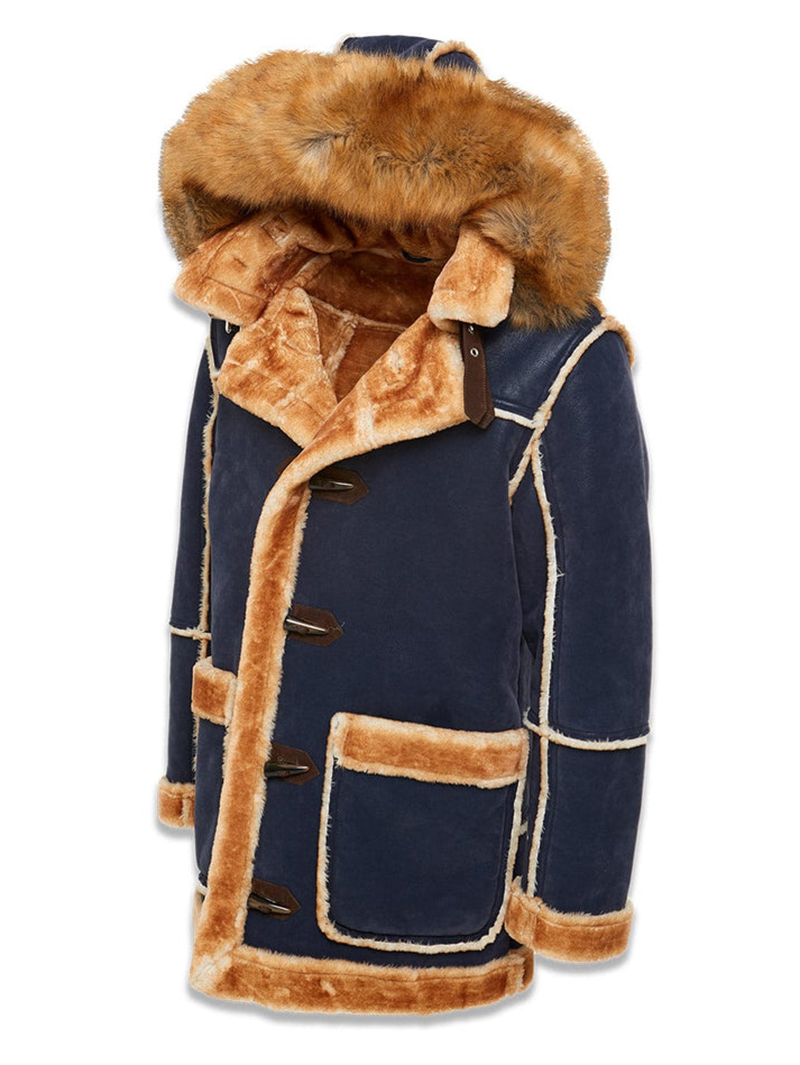 Men's Navy Shearling Jacket