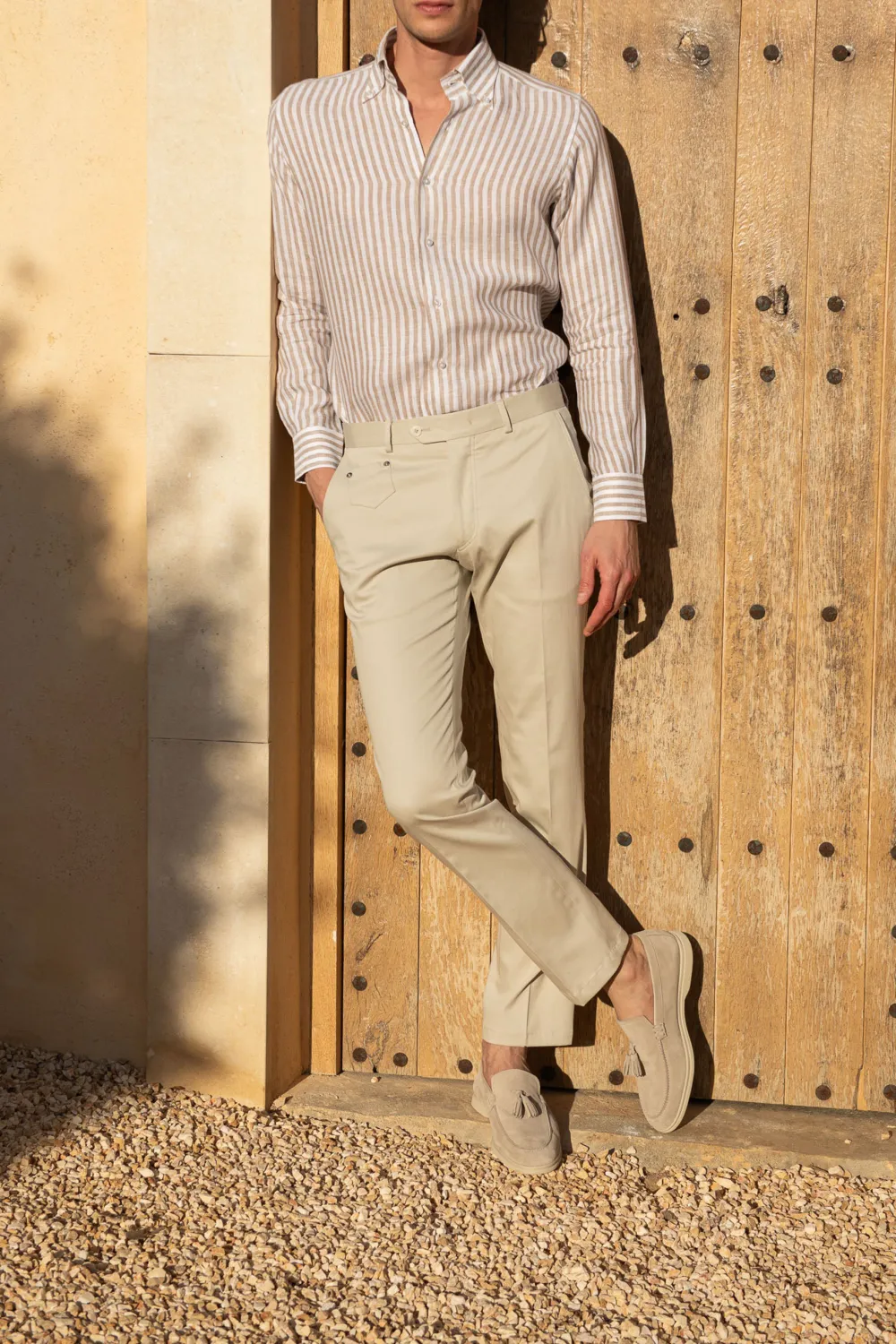 Ecru Cotton Sirmione Trousers