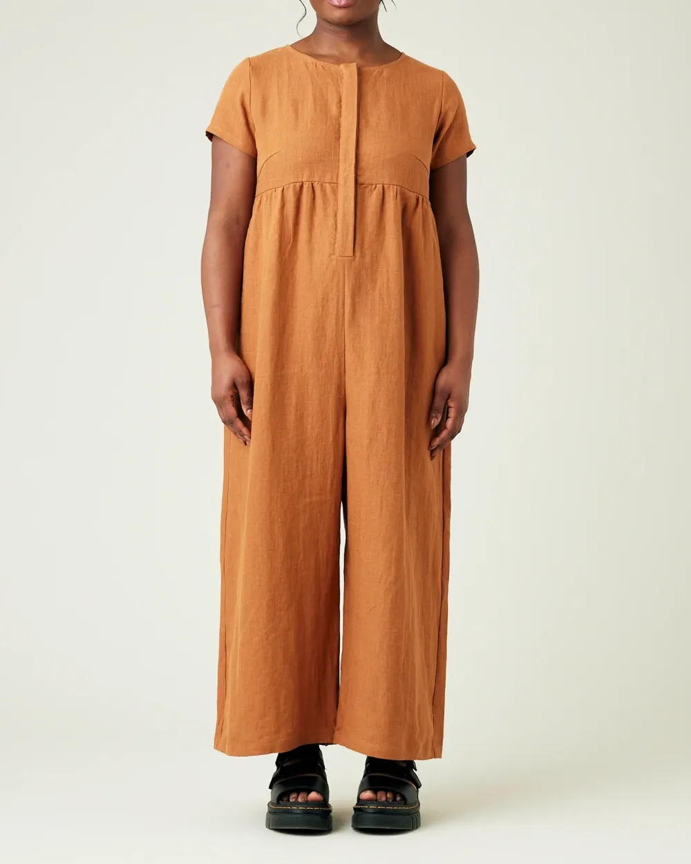 RUST LINEN JUMPSUIT