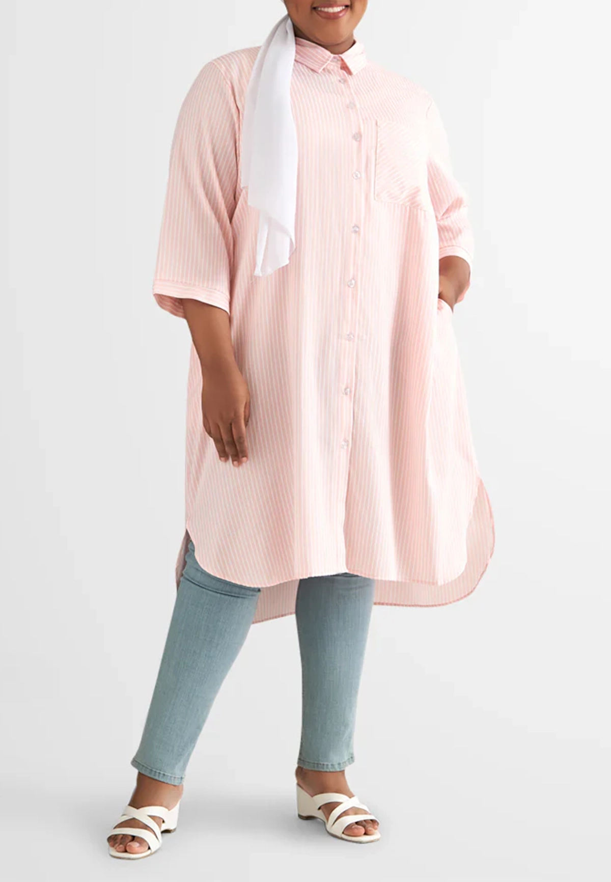 Lapel Button Shirt Dress