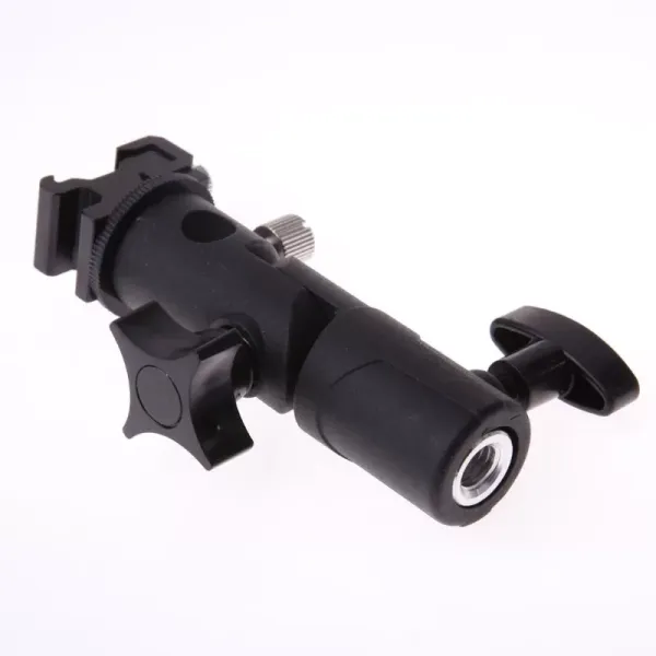 E Type Universal Metal Flash Hot Shoe Speedlite Umbrella Holder Light Stand Detachable Rotating Lamp Bracket E-Bracket