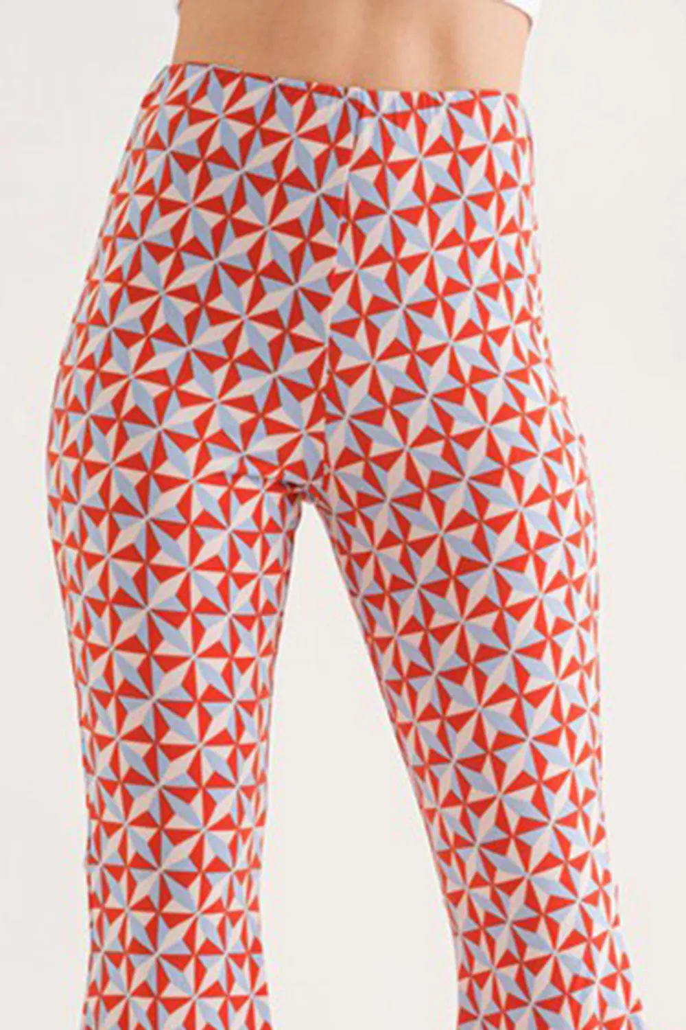 TOMATO GEOMETRIC PRINT WIDE-LEG PANTS