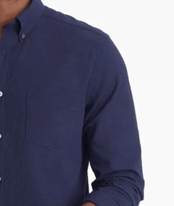 Navy Blue Lapel Shirt