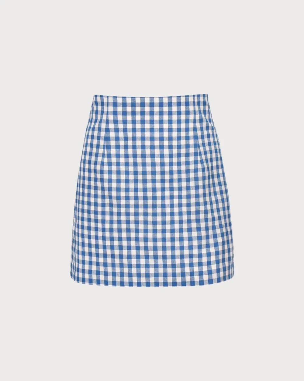 Blue plaid short skirt