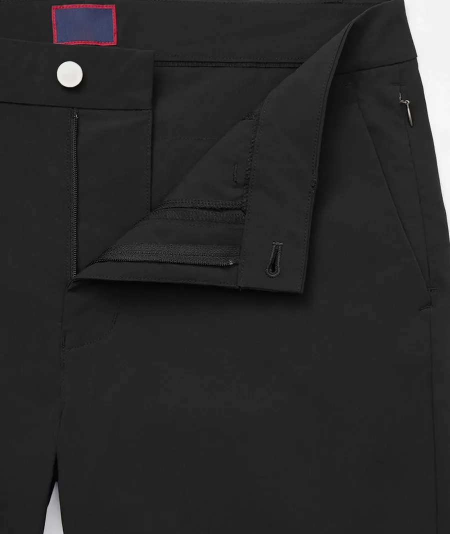 Black Button Zip Trousers