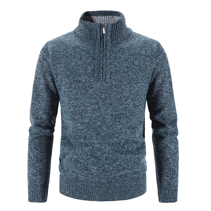 Men's Stand Collar Cashmere Zipper Sweater