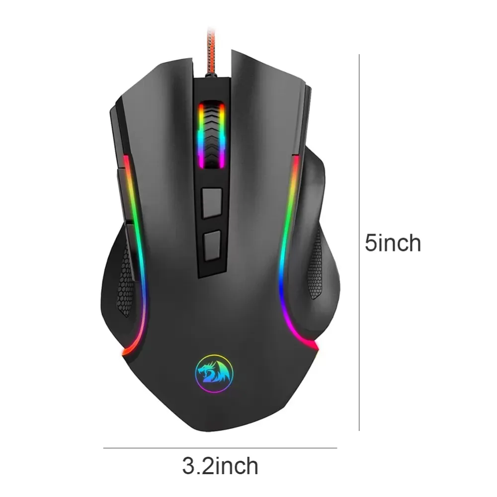 Gaming Mouse Redragon M602A-RGB Small USB Wired Optical Mice Household Computer Accessories for Desktop Laptop PC