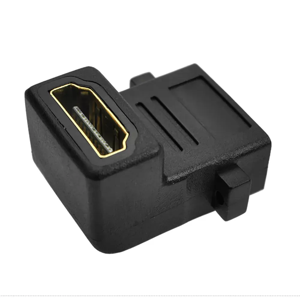 HDMI FeMale to HDMI Female Angle of 90 Degree L Wall Plate Adapter Connector with Fixed Ears