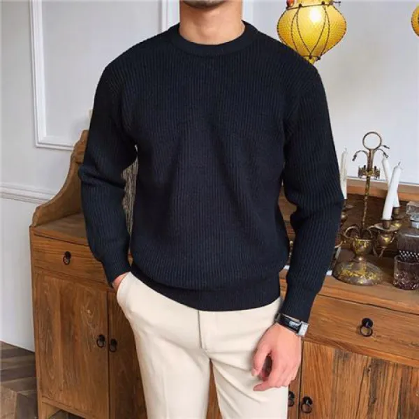 Gentleman's Casual Cashmere Knit Crew Neck Sweater