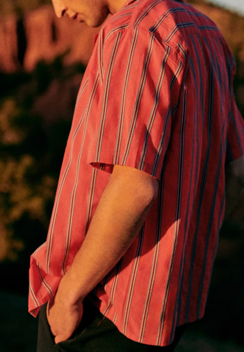 Holt Shirt-Coral Stripes