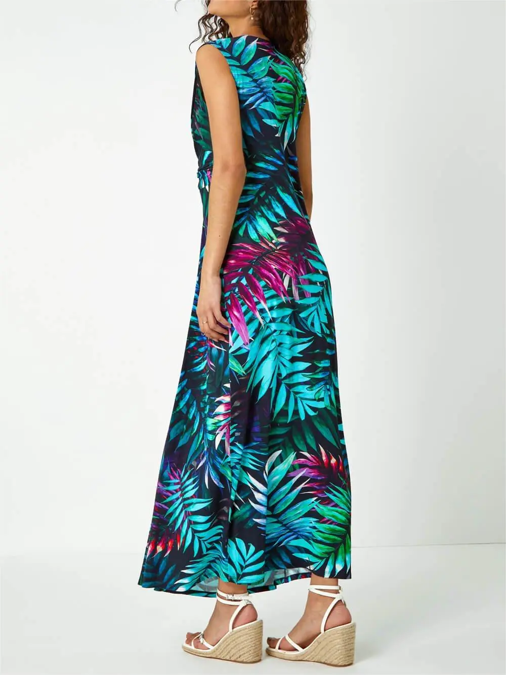 Beach resort print maxi dress