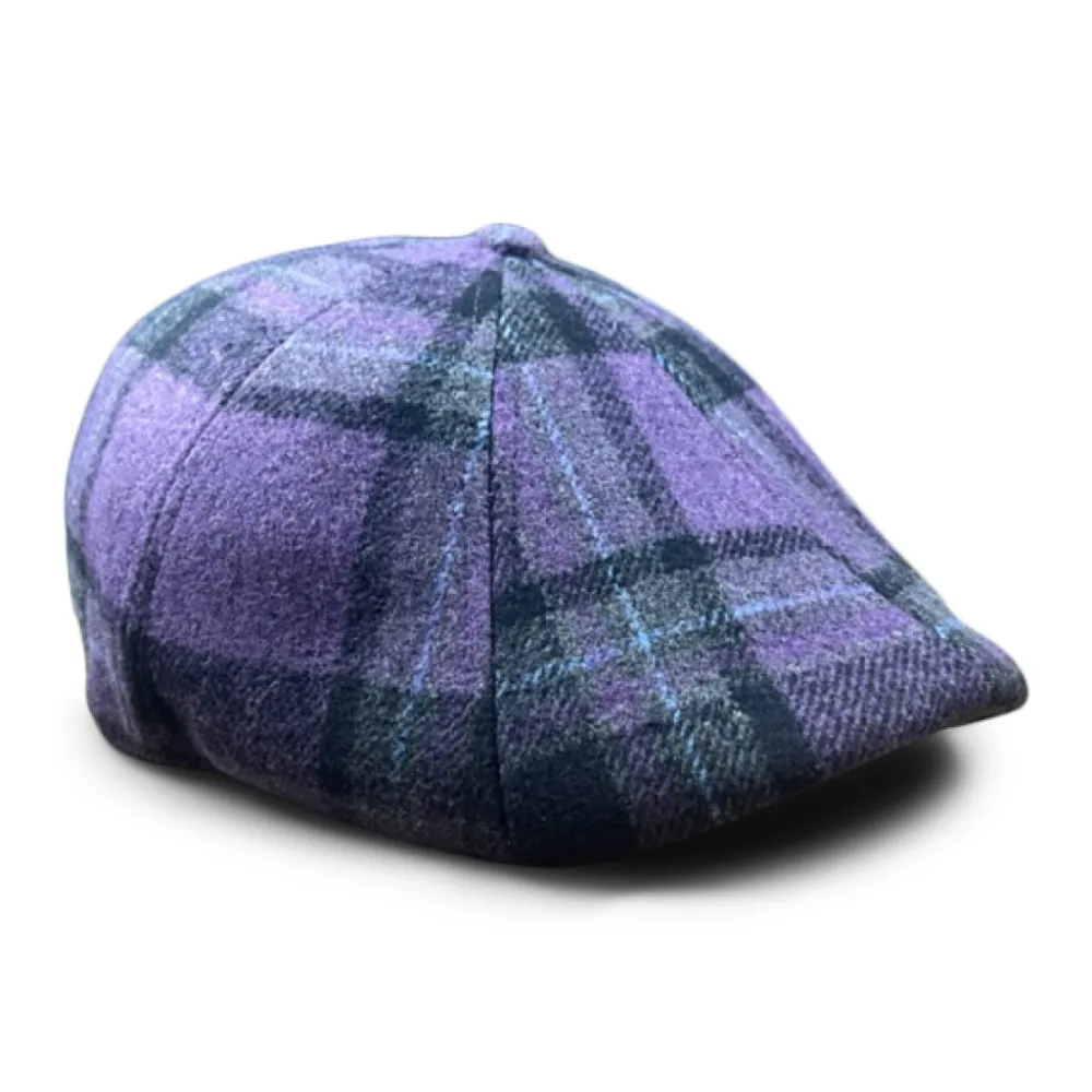 The Violet Rose Plaid Peaky Cap - Purple Plaid