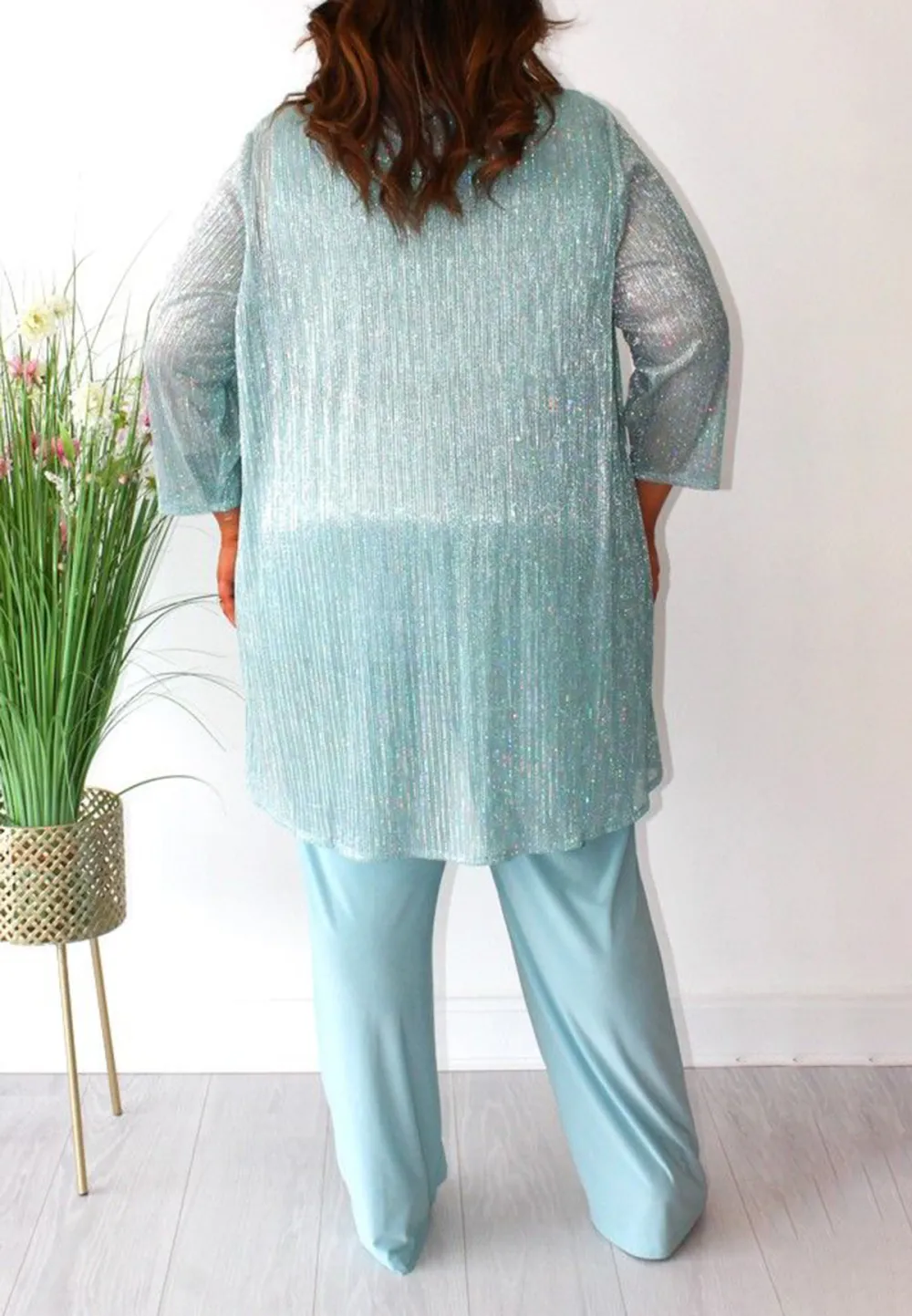 Sea Green Three Piece Trouser Suit