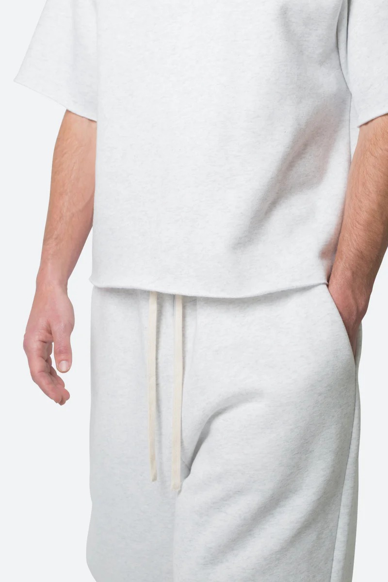 FLEECE OVERSIZED POLO WHITE SHIRT