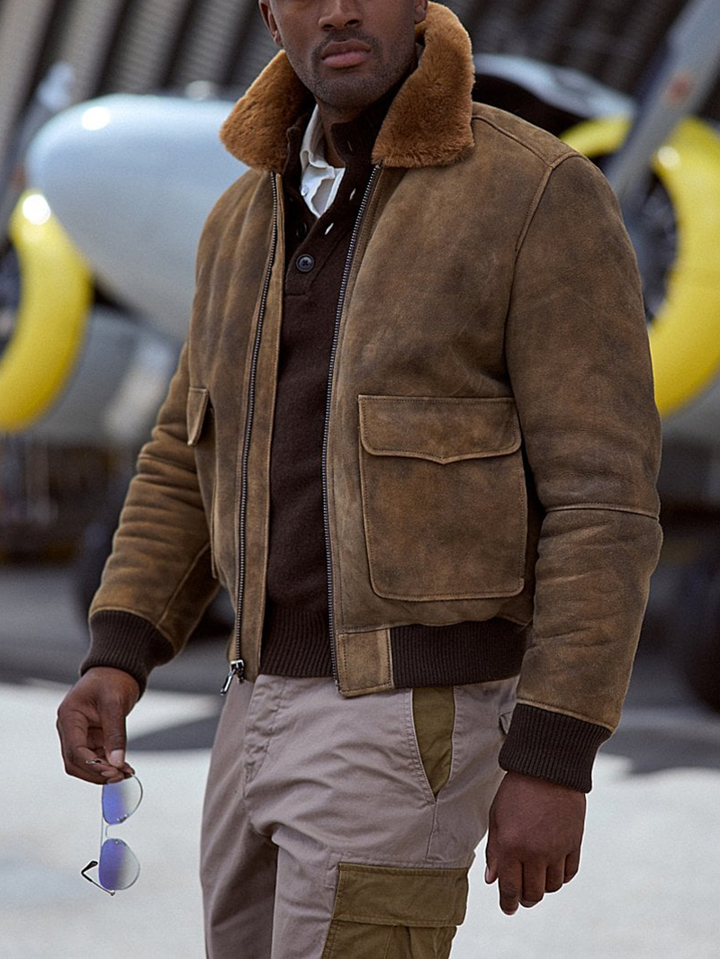 Men's Sheepskin Bomber Jacket