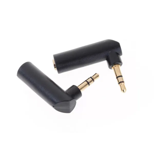 3.5mm 90 Degree Adapter 1/8 Right Angle Adapter 3 Pole Stereo L Shape 90° Male to Female Audio Plug Jack Connector Converter for Microphone Headphone