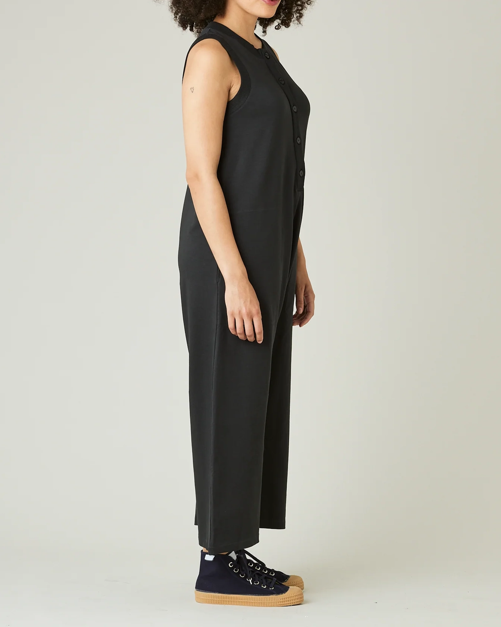 SLATE COTTON JERSEY JUMPSUIT