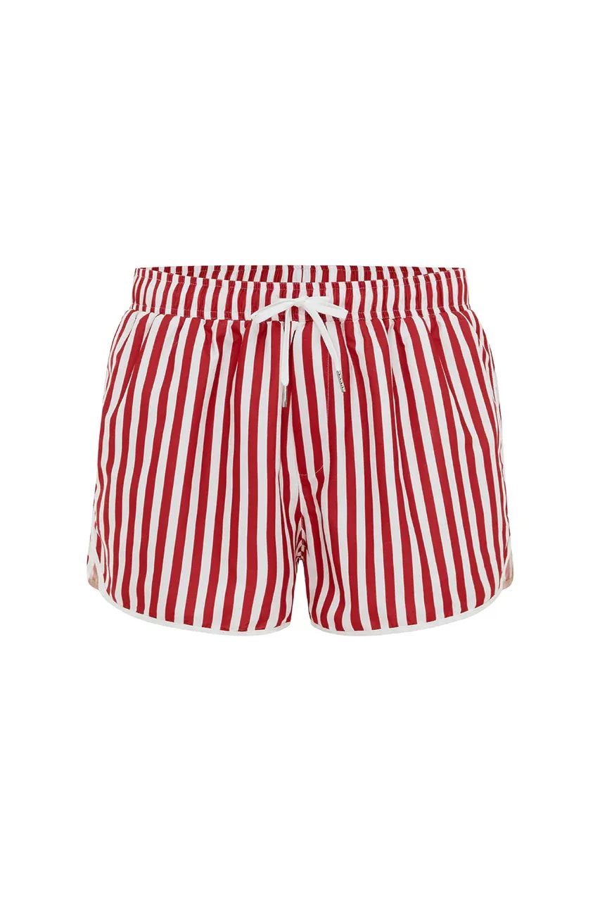 RED STRIPES PRINT NEO BOARDSHORT